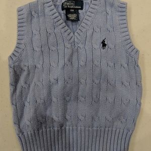 Polo cable knit vest